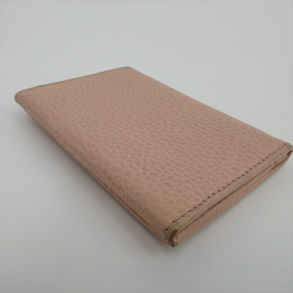 GUCCI Petit Marmont Card Case Holder Business Pink Leather - Picture 7 of 11